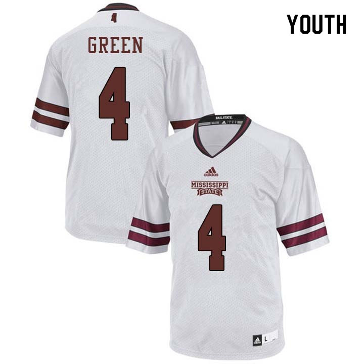 Youth #4 Gerri Green Mississippi State Bulldogs College Football Jerseys Sale-White - Click Image to Close